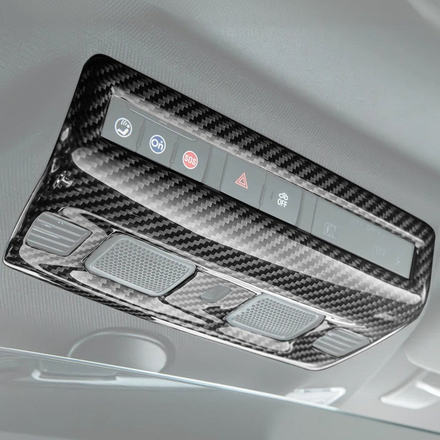Corvette C8 DRY CARBON FIBER Roof Reading Light Control Cover image 1
