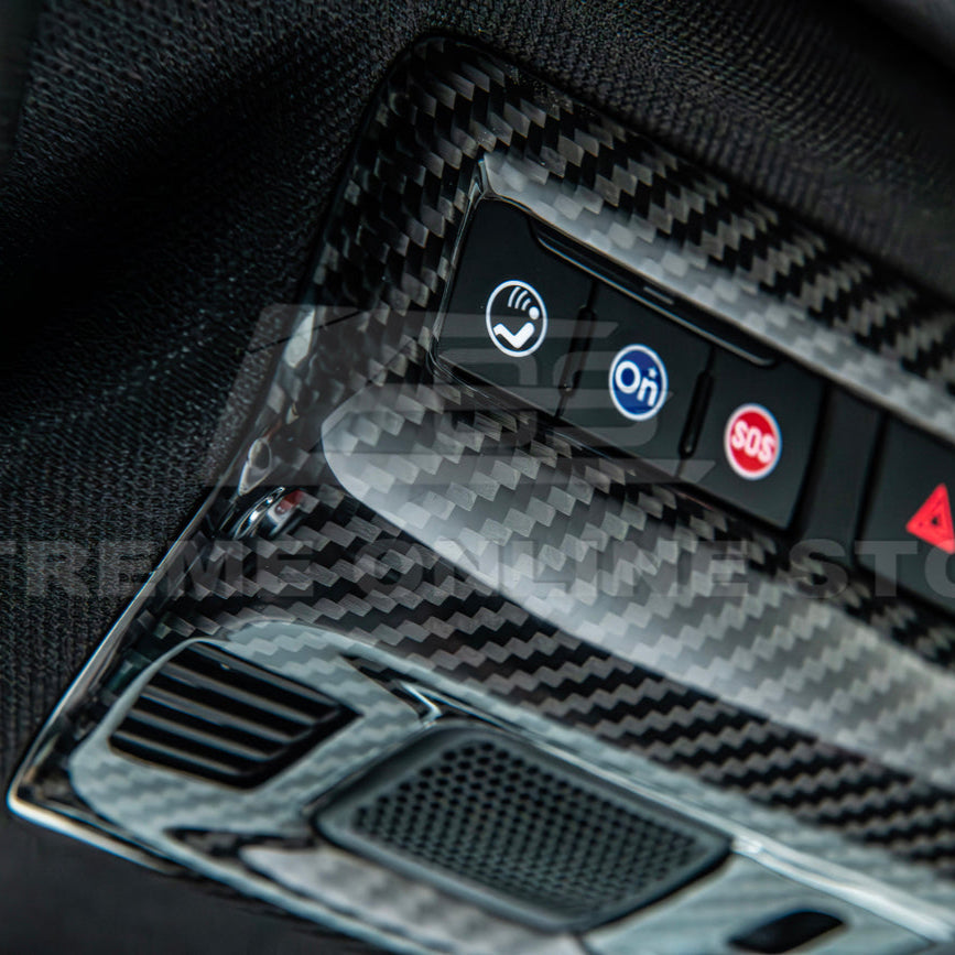 Corvette C8 DRY CARBON FIBER Roof Reading Light Control Cover image 4