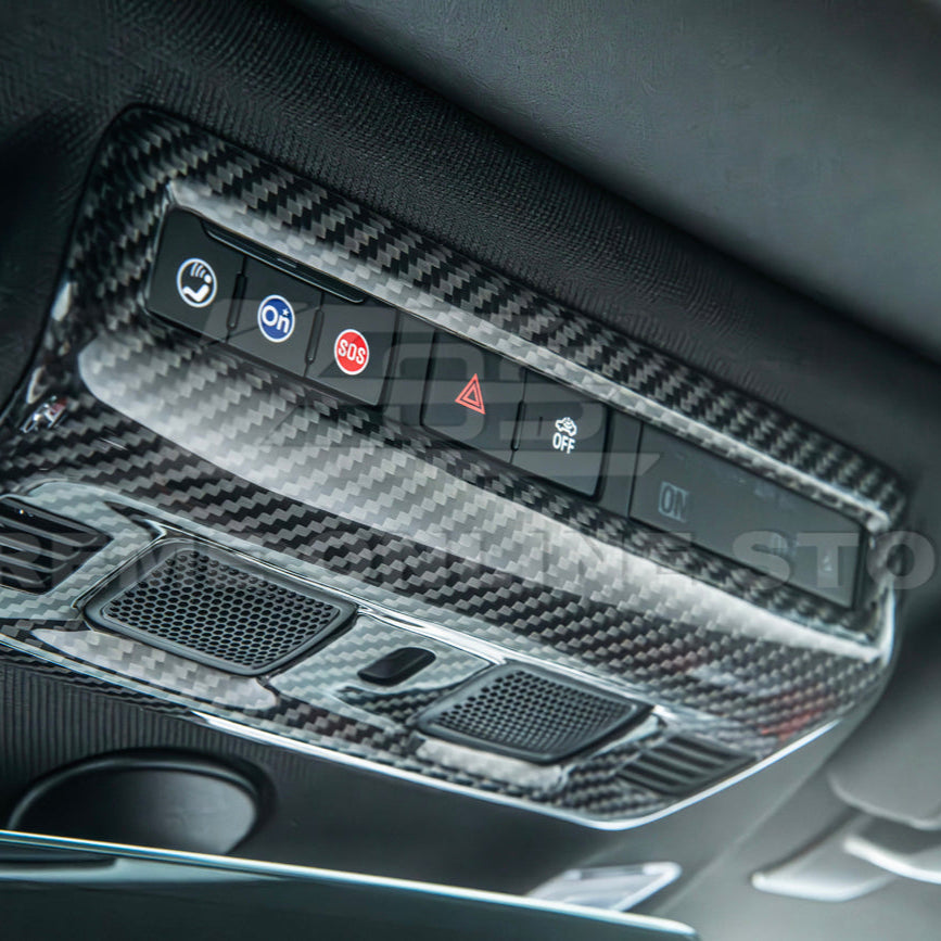 Corvette C8 DRY CARBON FIBER Roof Reading Light Control Cover image 5