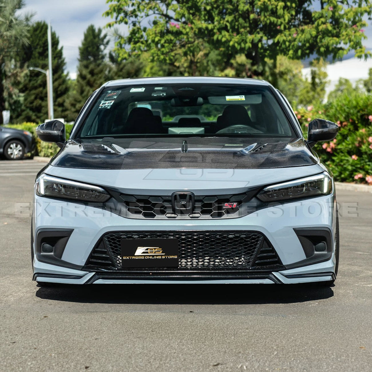 2022-Up Honda Civic JDM Varis Style Front Vented Bumper Hood image 6