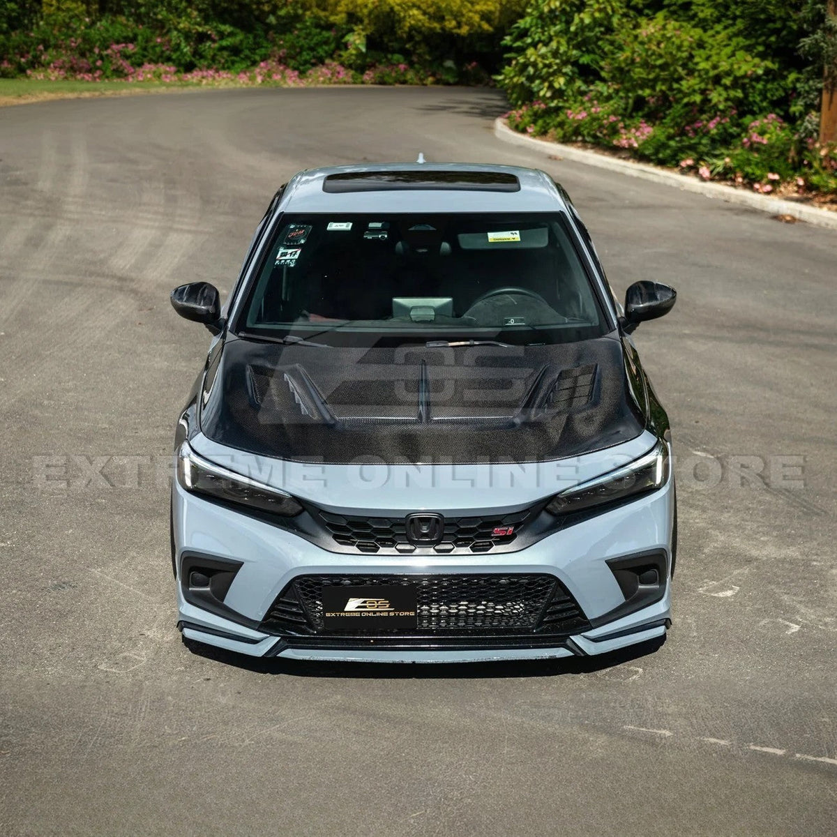 2022-Up Honda Civic JDM Varis Style Front Vented Bumper Hood image 7