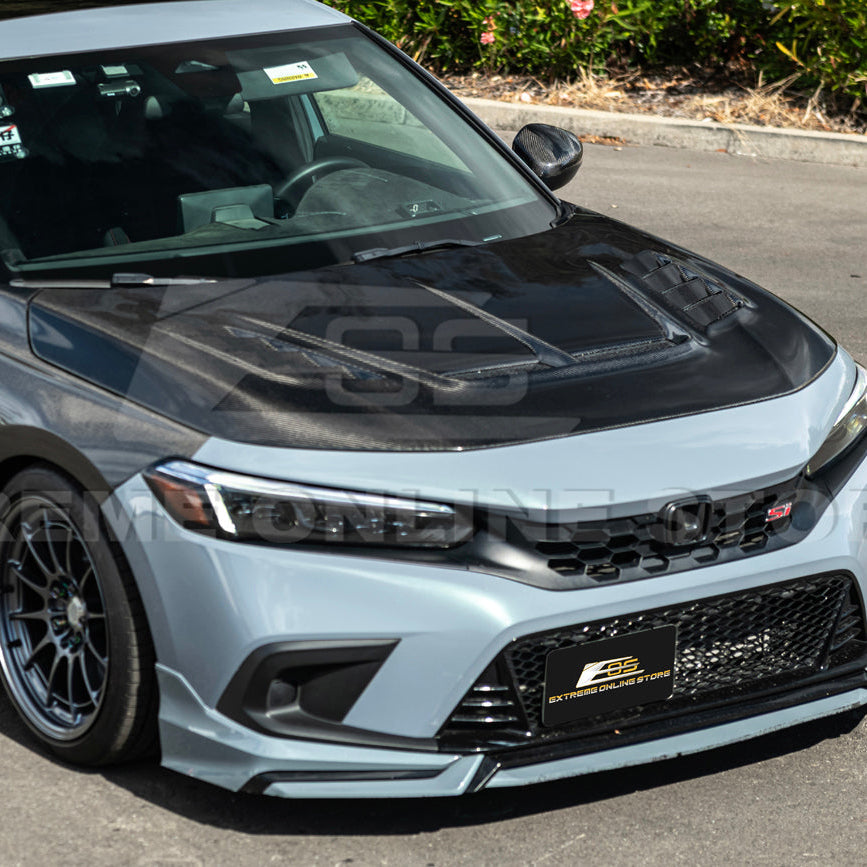 2022-Up Honda Civic JDM Varis Style Front Vented Bumper Hood image 9