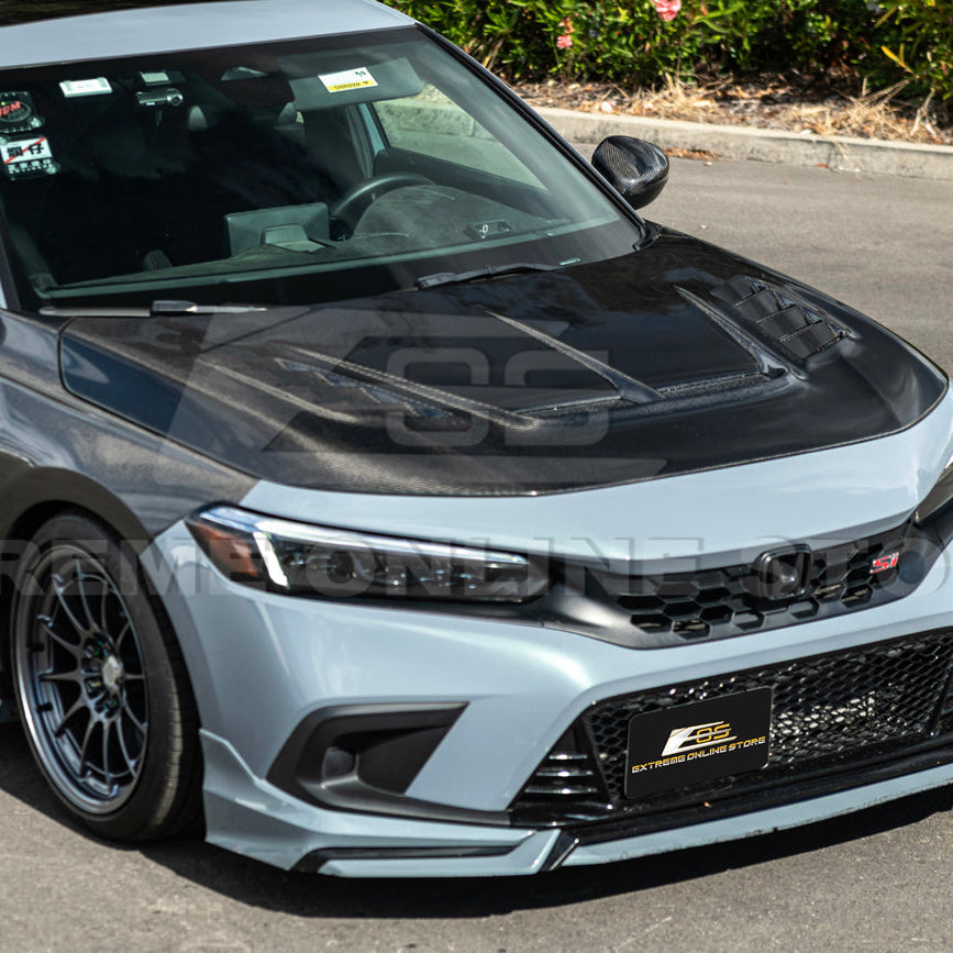 2022-Up Honda Civic | JDM Varis Style CARBON FIBER Front Vented Hood w/ Fender image 8