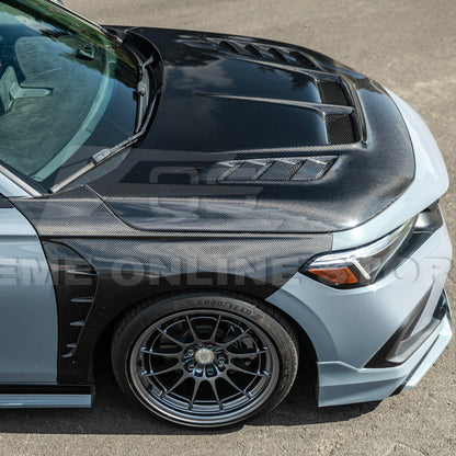 2022-Up Honda Civic | JDM Varis Style CARBON FIBER Front Vented Hood w/ Fender image 10