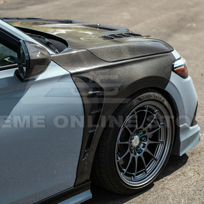2022-Up Honda Civic | JDM Varis Style CARBON FIBER Front Vented Hood w/ Fender image 11