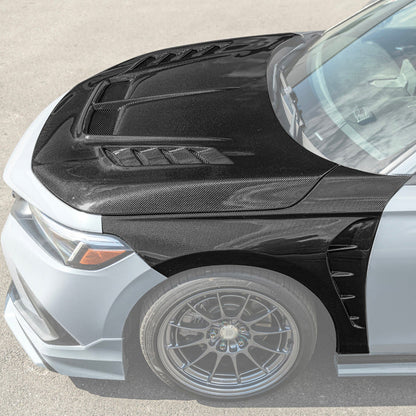 2022-Up Honda Civic | JDM Varis Style CARBON FIBER Front Vented Hood w/ Fender image 1