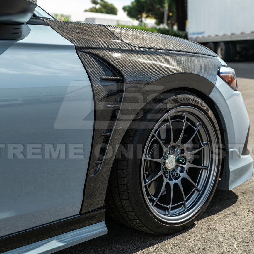 2022-Up Honda Civic | JDM Varis Style CARBON FIBER Front Vented Hood w/ Fender image 24