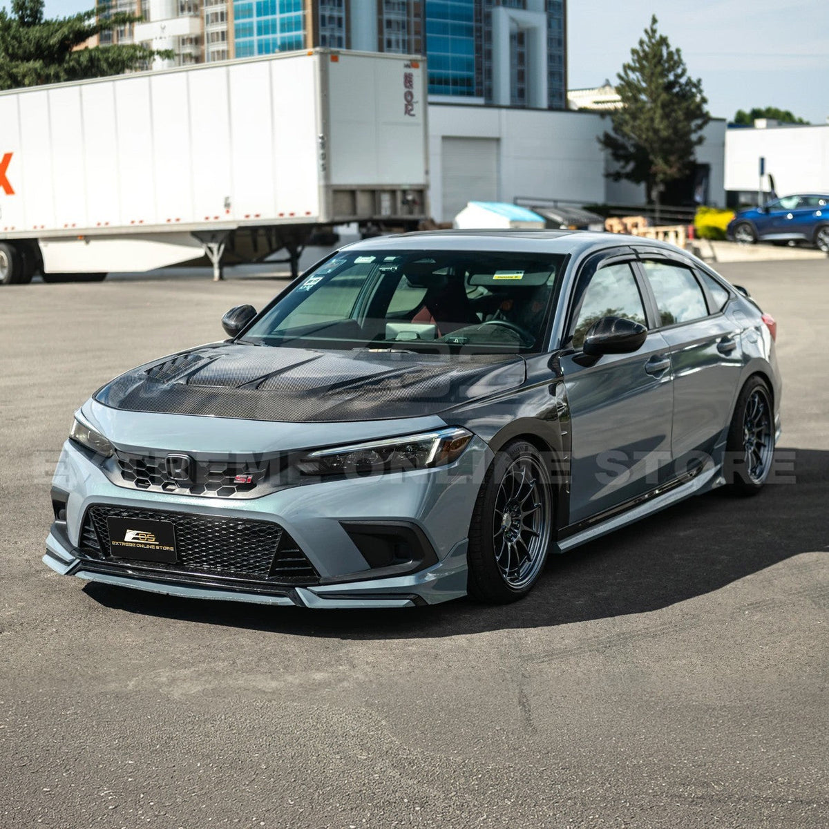 2022-Up Honda Civic JDM Varis Style Front Vented Bumper Hood image 4