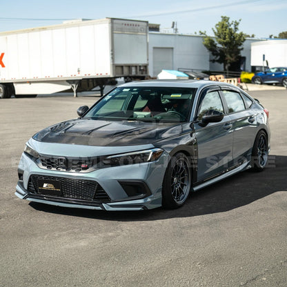 2022-Up Honda Civic | JDM Varis Style CARBON FIBER Front Vented Hood w/ Fender image 4