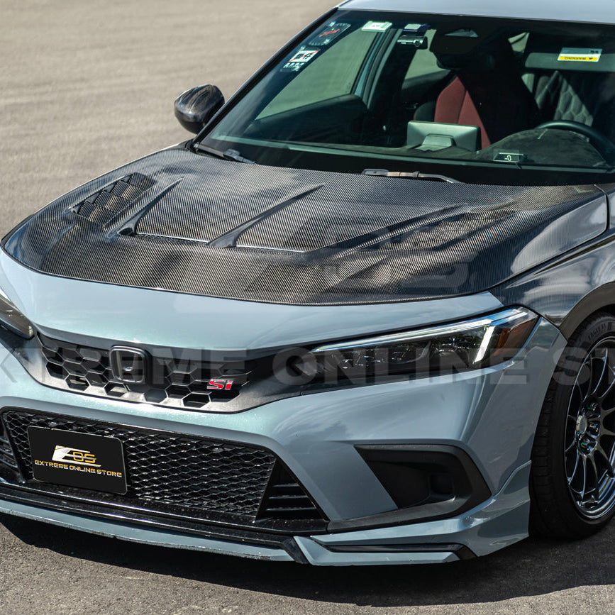 2022-Up Honda Civic JDM Varis Style Front Vented Bumper Hood image 5