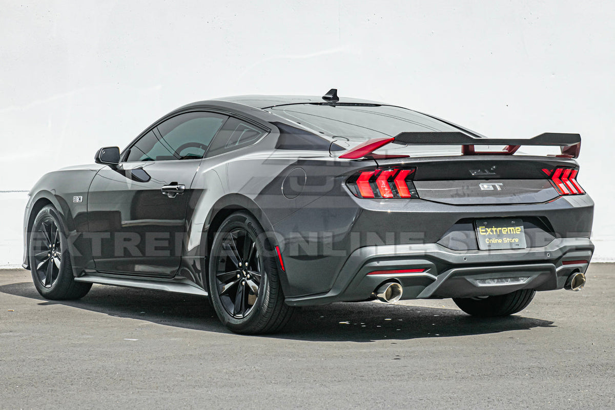 2024-Up Ford Mustang DRY Carbon Fiber GT Performance Wing Rear Gurney Flap Spoiler image 5