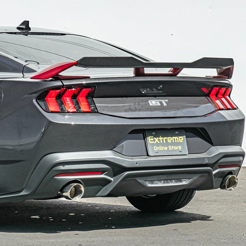 2024-Up Ford Mustang DRY Carbon Fiber GT Performance Wing Rear Gurney Flap Spoiler image 2