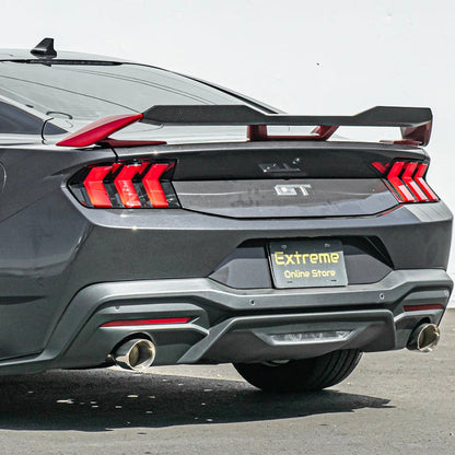 2024-Up Ford Mustang DRY Carbon Fiber GT Performance Wing Rear Gurney Flap Spoiler image 2