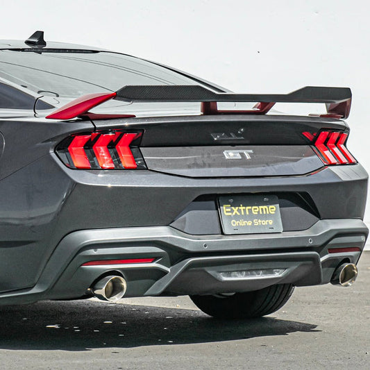 2024-Up Ford Mustang DRY Carbon Fiber GT Performance Wing Rear Gurney Flap Spoiler image 2