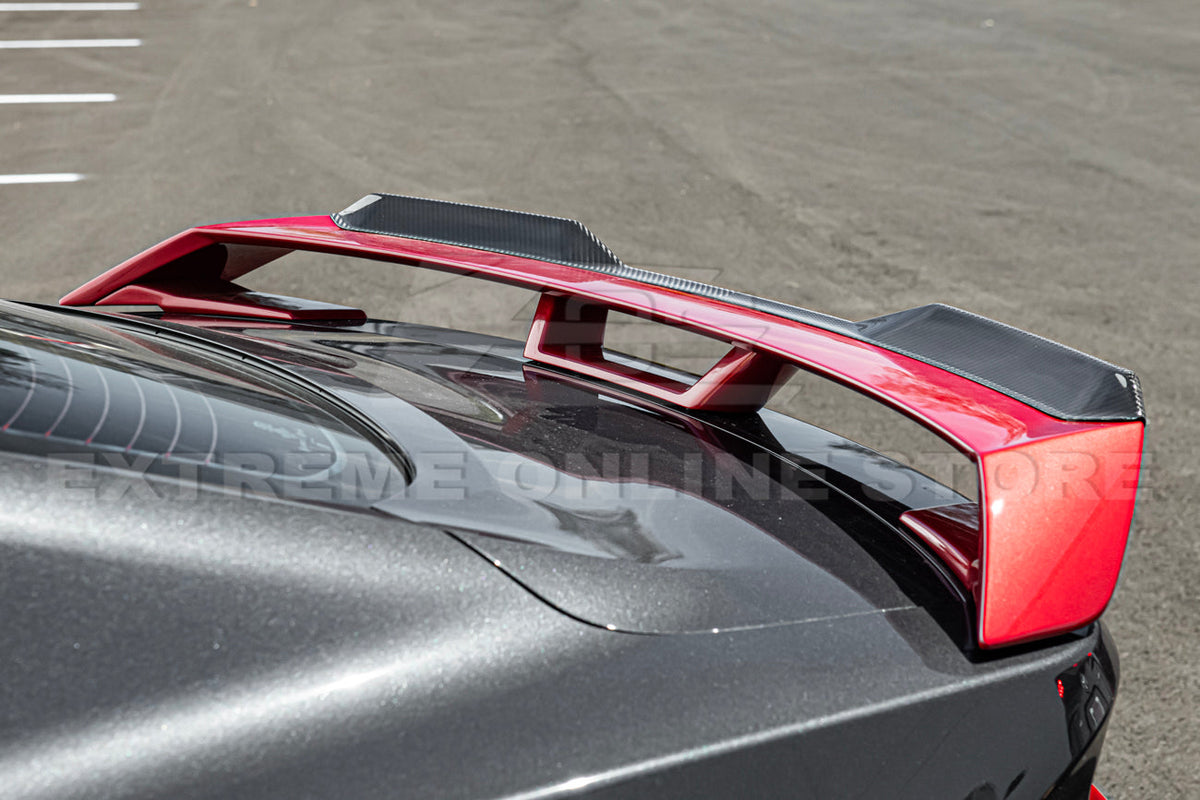 2024-Up Ford Mustang DRY Carbon Fiber GT Performance Wing Rear Gurney Flap Spoiler image 6
