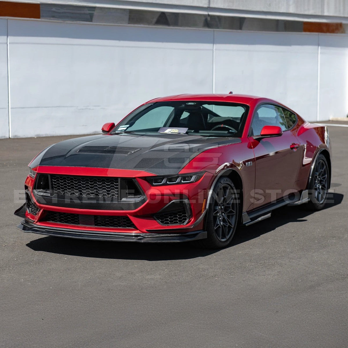 2024+ Ford Mustang GT DRY CARBON FIBER Front Splitter Canards image 13