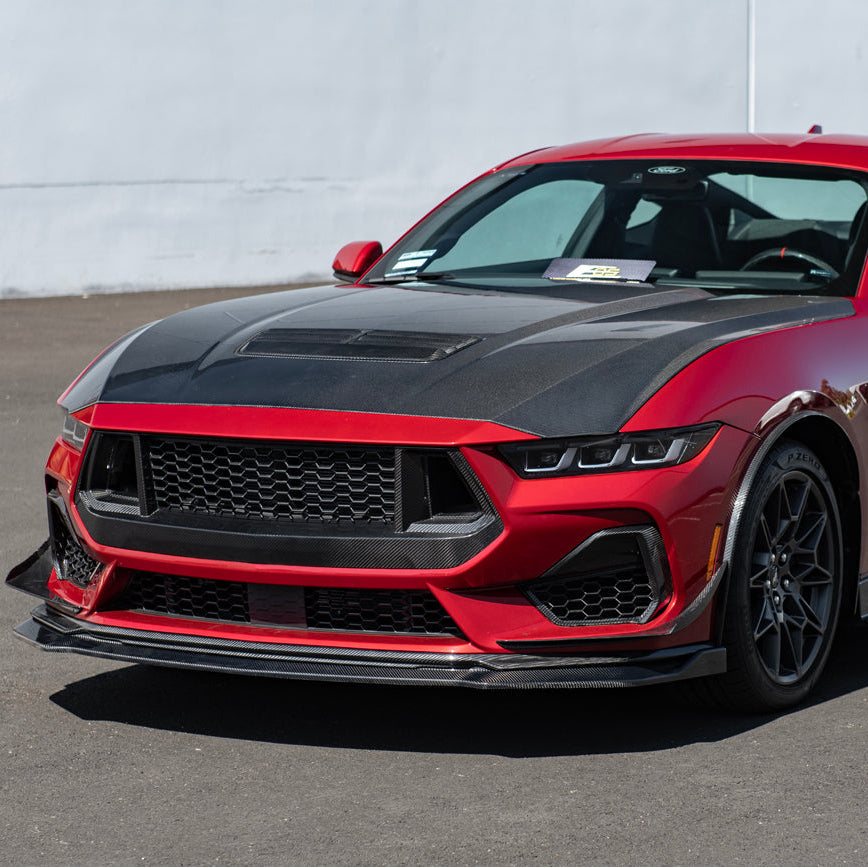 2024-Up Ford Mustang Performance Pack CARBON FIBER Upper Lower Front Lip Splitter image 4