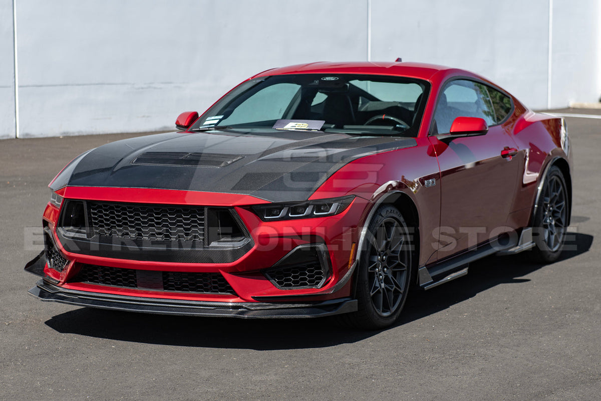 2024+ Ford Mustang DRY CARBON FIBER Front Splitter image 3