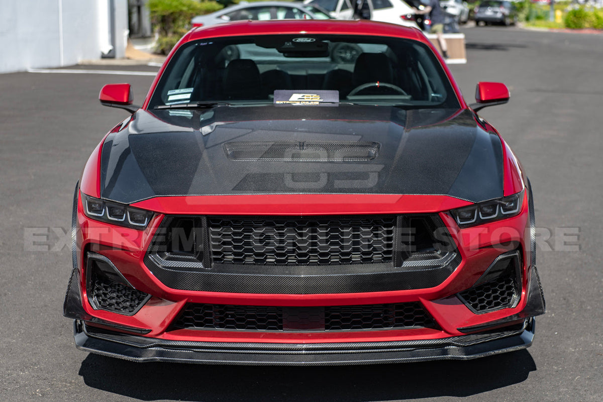 2024+ Ford Mustang DRY CARBON FIBER Front Splitter image 4
