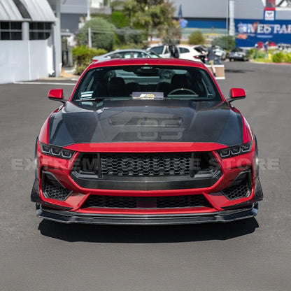 2024+ Ford Mustang GT DRY CARBON FIBER Front Splitter Canards image 12