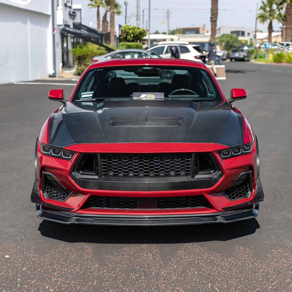 2024-Up Ford Mustang Performance Pack CARBON FIBER Upper Lower Front Lip Splitter image 5