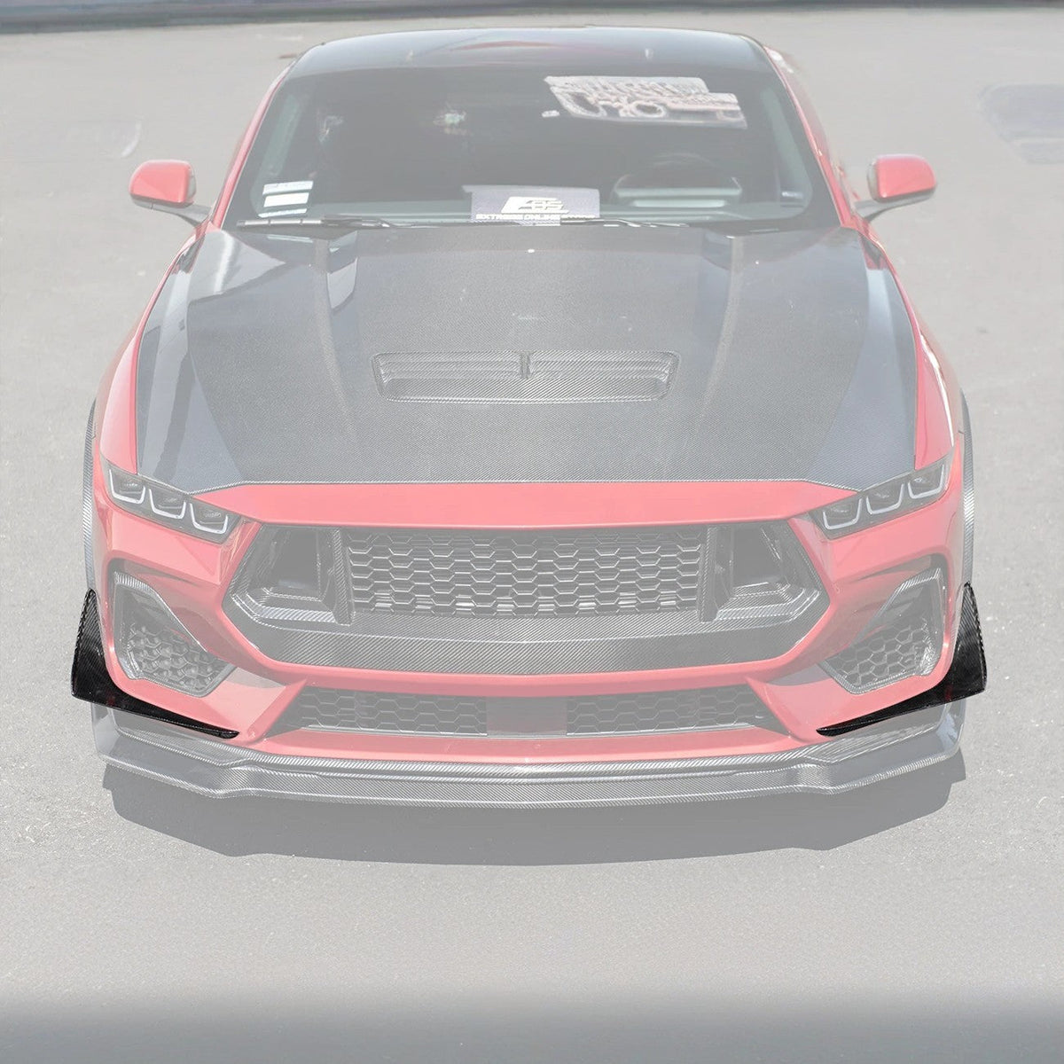 2024+ Ford Mustang GT DRY CARBON FIBER Front Splitter Canards image 2