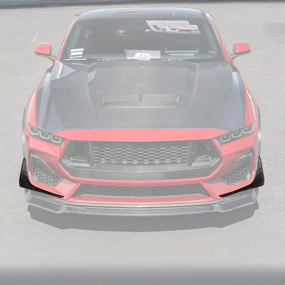 2024+ Ford Mustang GT DRY CARBON FIBER Front Splitter Canards image 2