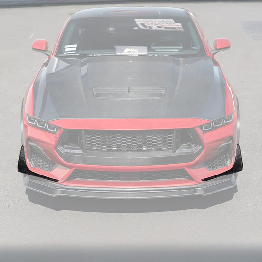 2024+ Ford Mustang GT DRY CARBON FIBER Front Splitter Canards image 2