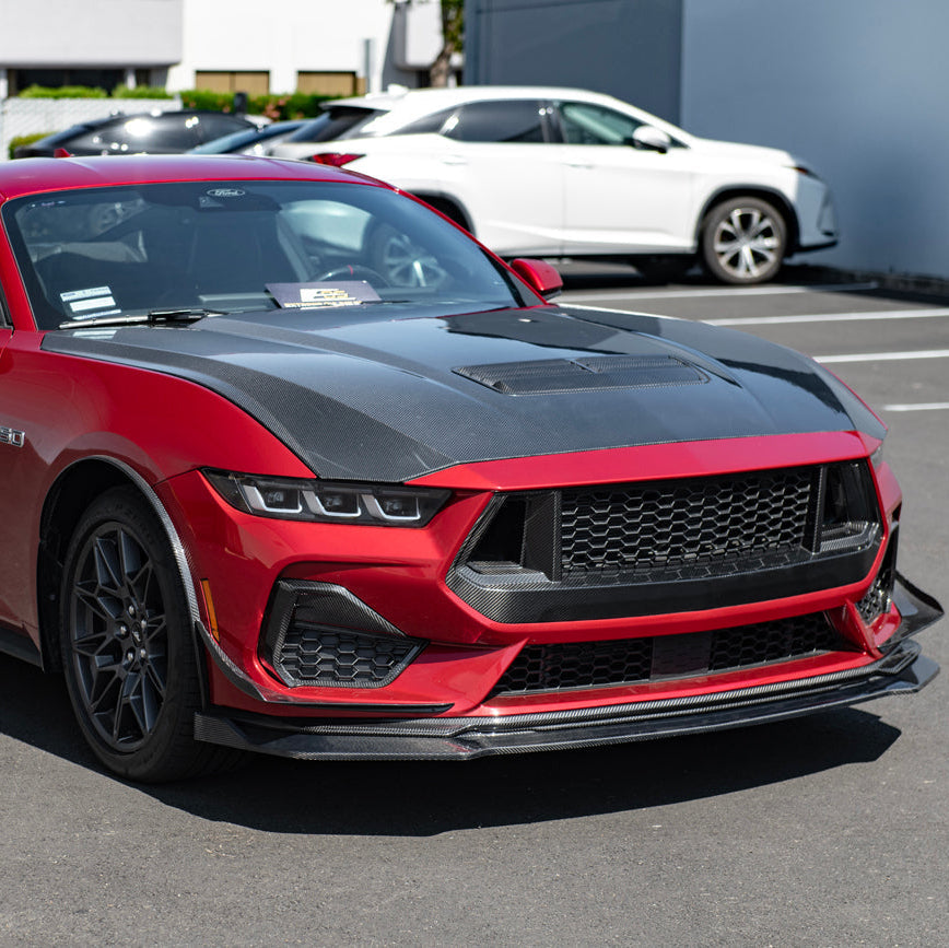 2024-Up Ford Mustang Performance Pack CARBON FIBER Upper Lower Front Lip Splitter image 6
