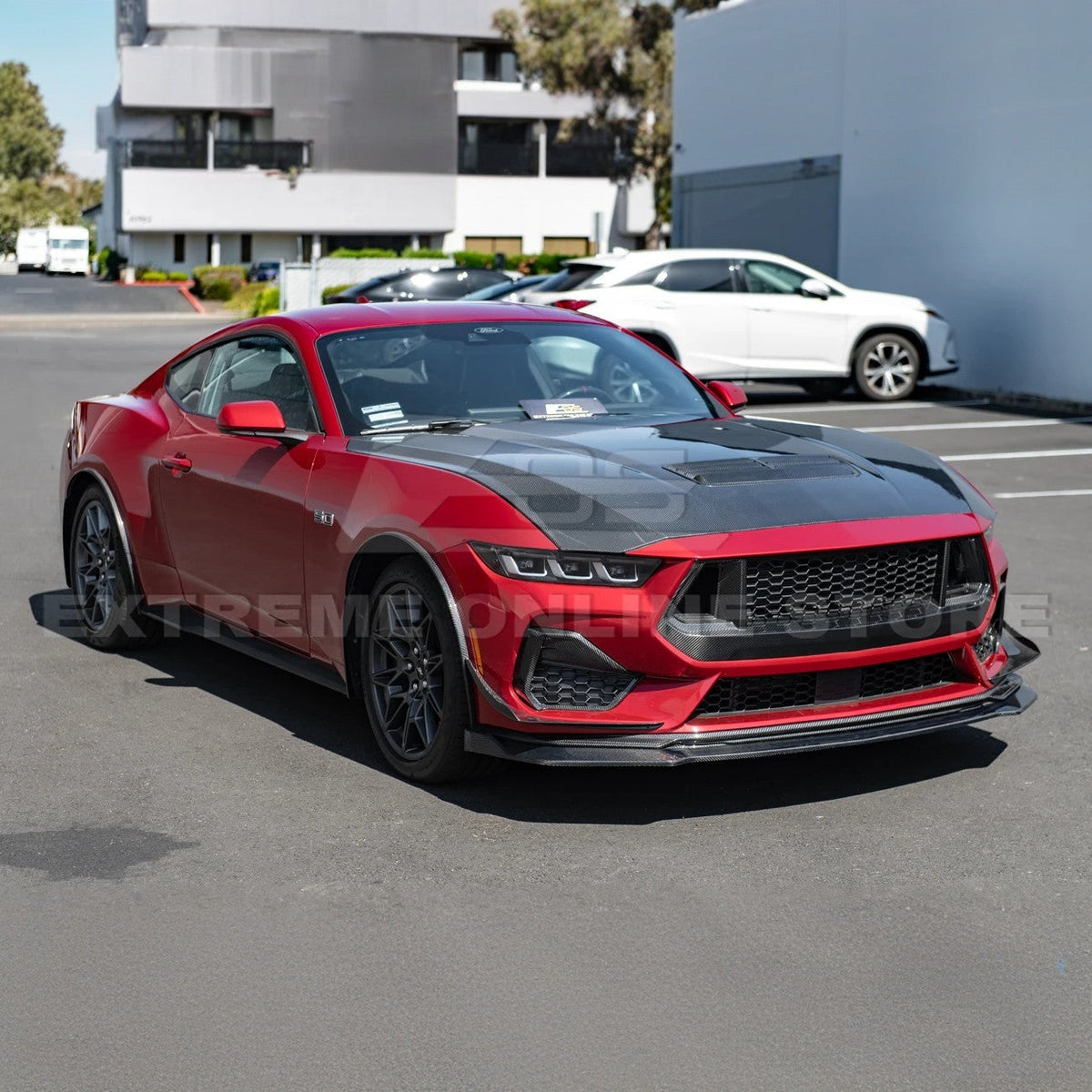 2024+ Ford Mustang GT DRY CARBON FIBER Front Splitter Canards image 11