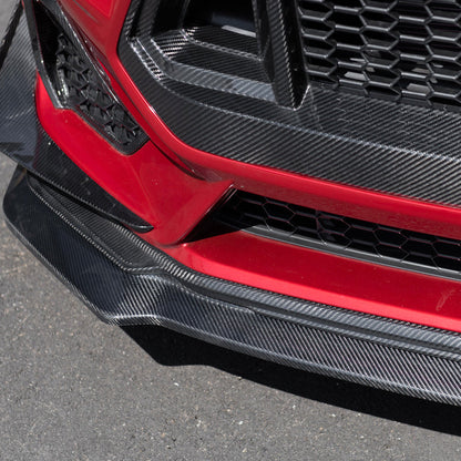 2024-Up Ford Mustang Performance Pack CARBON FIBER Upper Lower Front Lip Splitter image 8