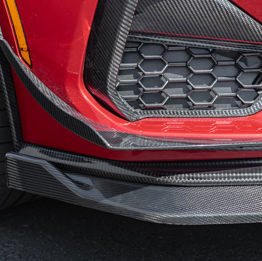 2024-Up Ford Mustang Performance Pack CARBON FIBER Upper Lower Front Lip Splitter image 11