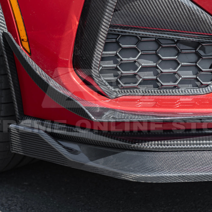 2024+ Ford Mustang GT DRY CARBON FIBER Front Splitter Canards image 16