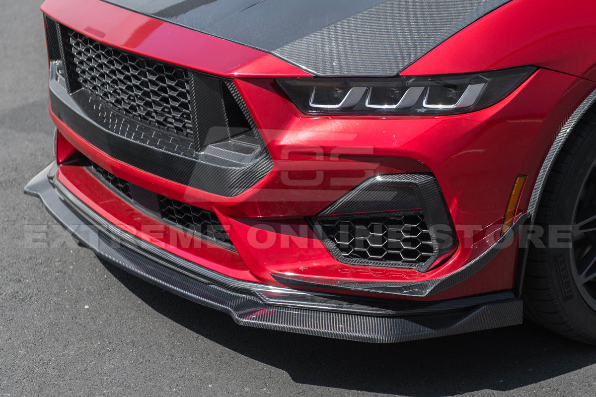 2024+ Ford Mustang DRY CARBON FIBER Front Splitter image 5