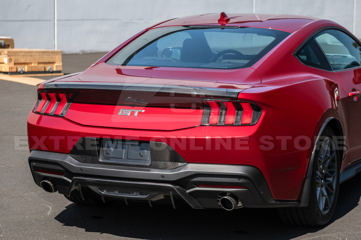 2024+ Ford Mustang Rear DRY CARBON FIBER Decklid Spoiler Panel image 4