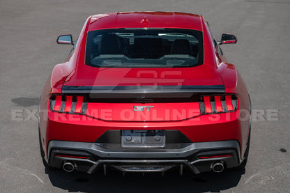 2024+ Ford Mustang Rear DRY CARBON FIBER Decklid Spoiler Panel image 6