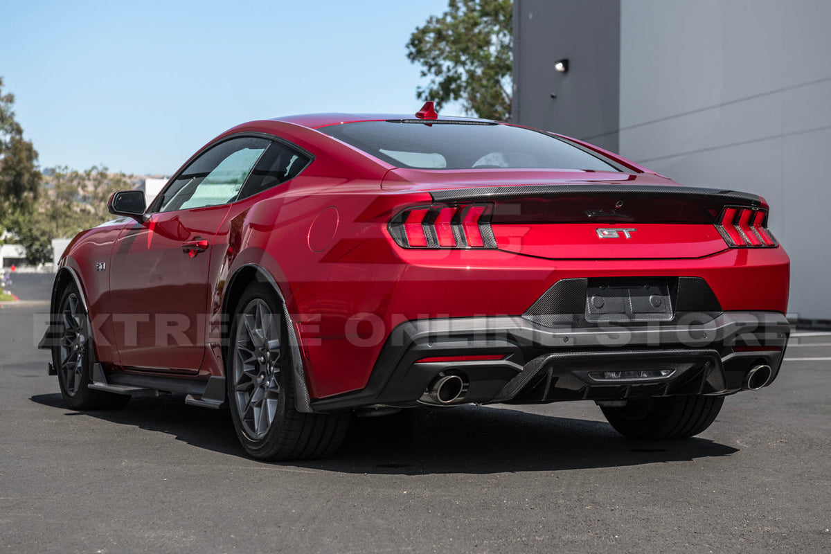 2024+ Ford Mustang Rear DRY CARBON FIBER Decklid Spoiler Panel image 7