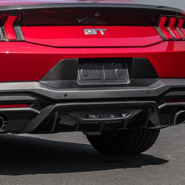 2024+ Ford Mustang Rear Finned Dry Carbon Fiber Bumper Diffuser image 2