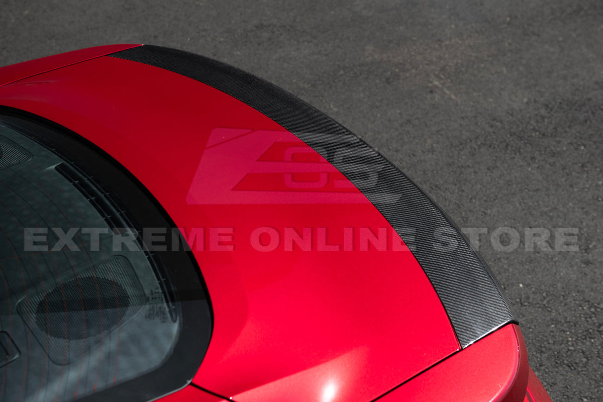 2024+ Ford Mustang Rear DRY CARBON FIBER Decklid Spoiler Panel image 9
