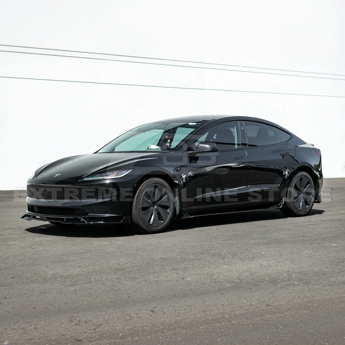 2024-Up Tesla Model 3 Performance Style Front Bumper Lip Splitter image 3