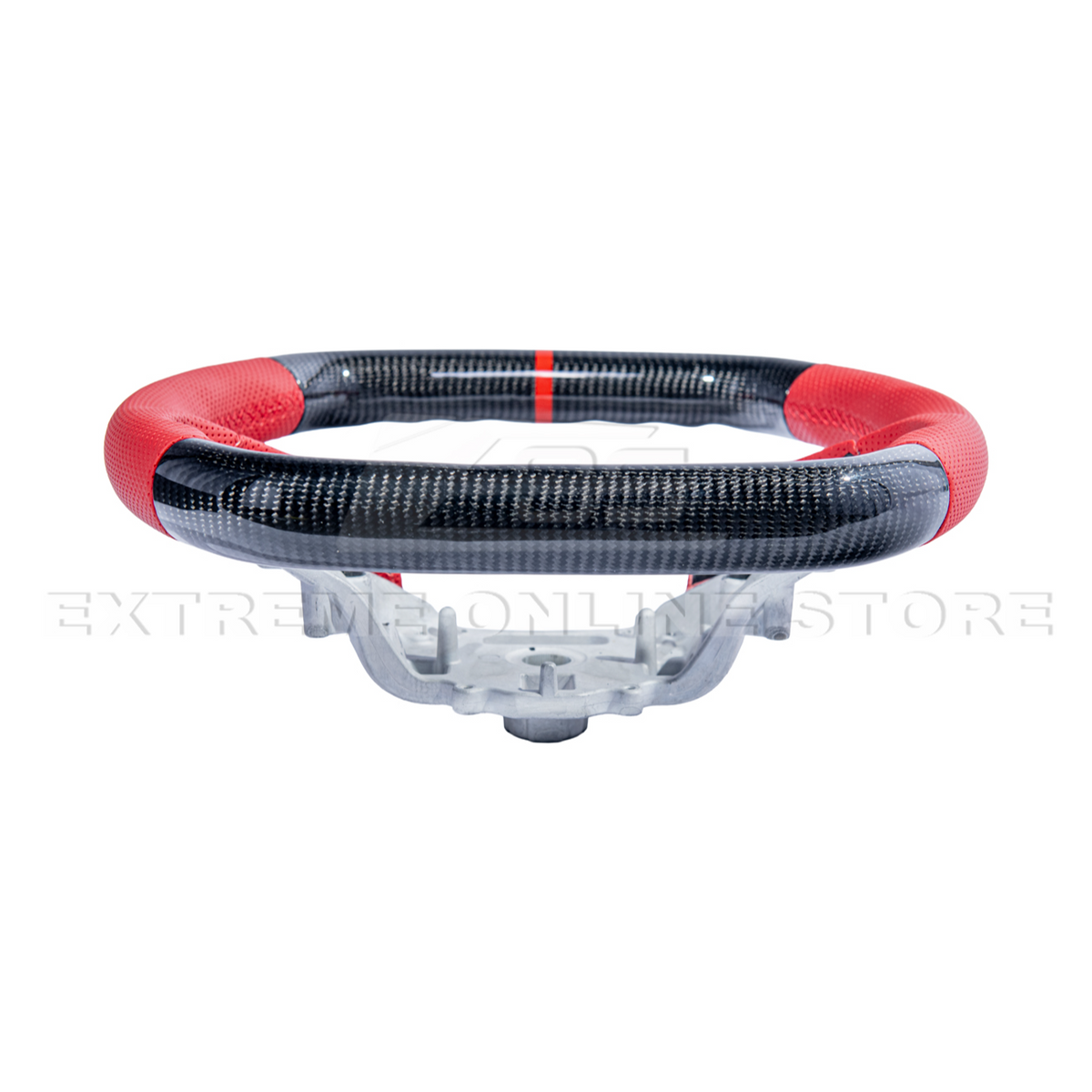 Corvette C8 CARBON FIBER Red Perforated Leather Stripe Steering Wheel image 6