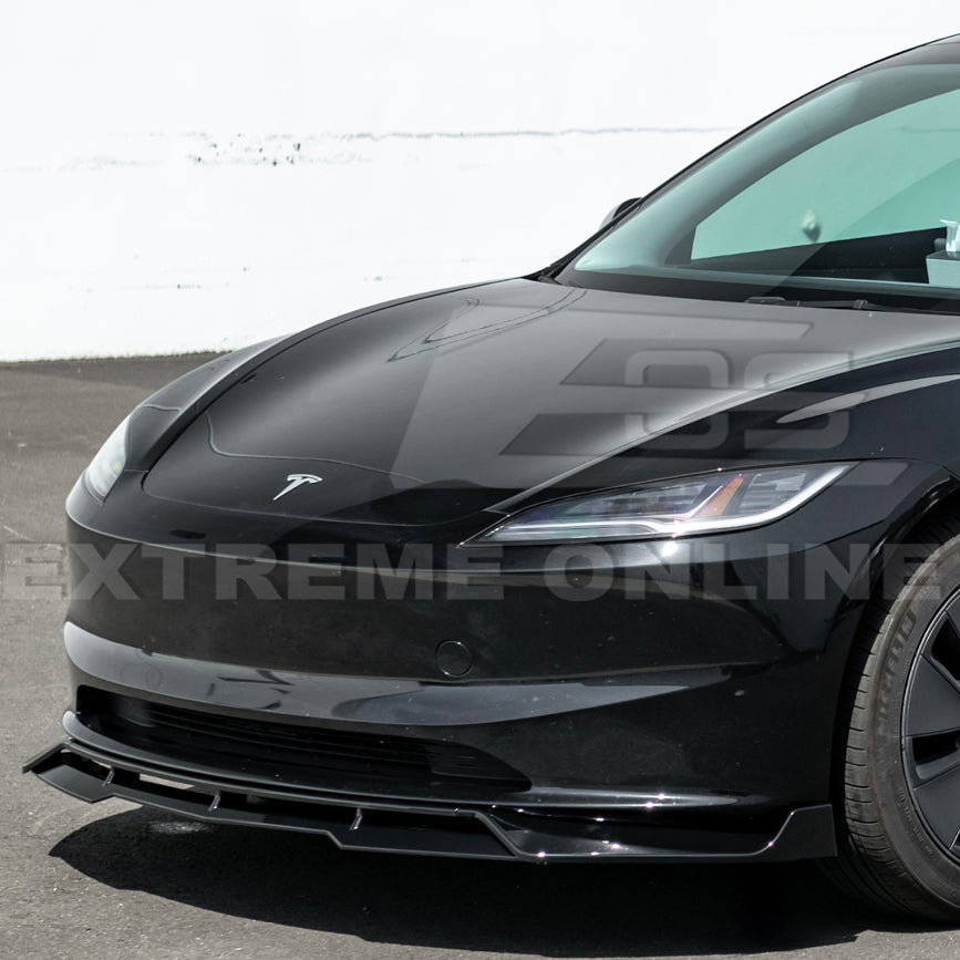 2024-Up Tesla Model 3 Performance Style Front Bumper Lip Splitter image 4