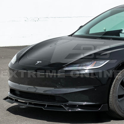 2024-Up Tesla Model 3 Performance Style Front Bumper Lip Splitter image 4