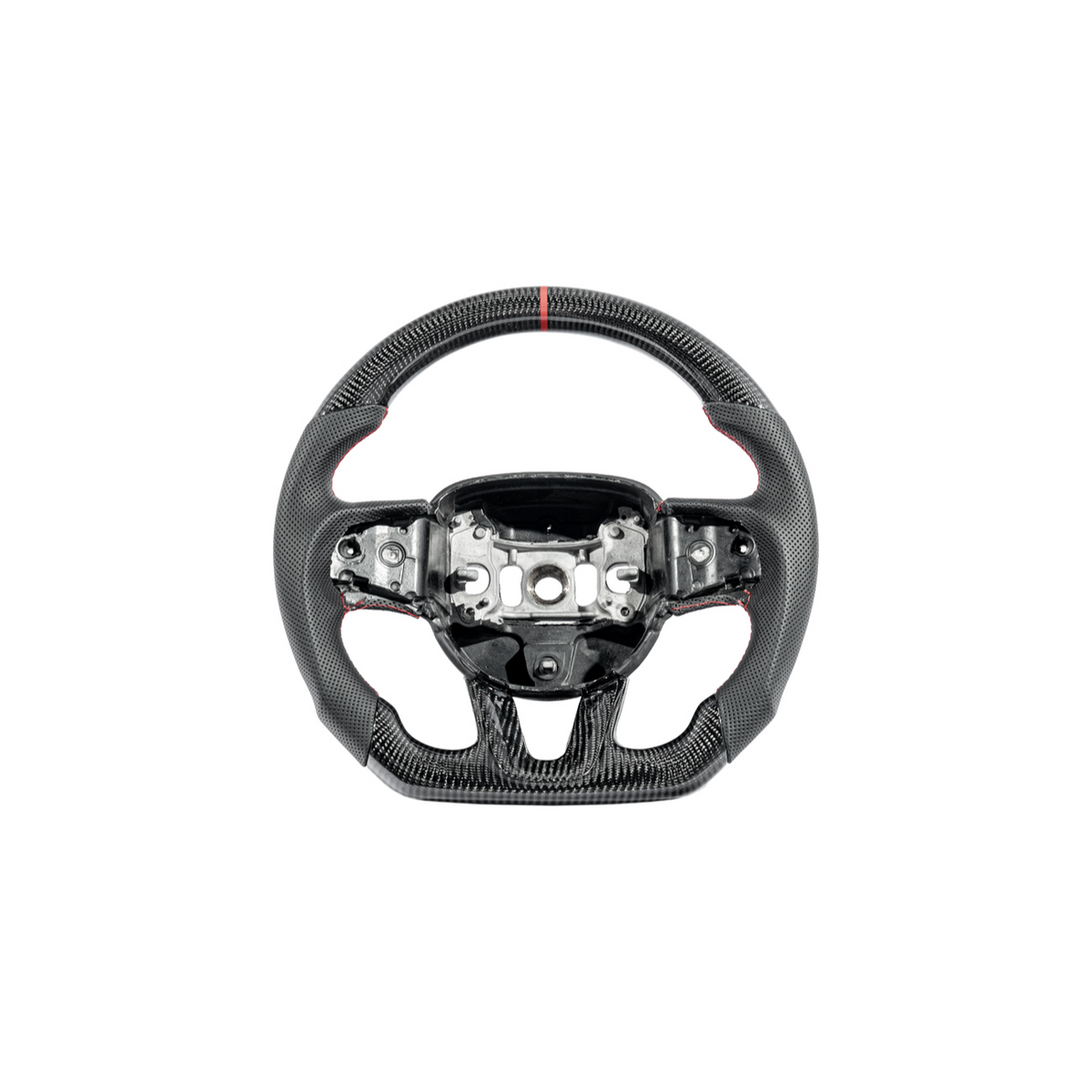 2015-Up Durango Carbon Fiber Peforated Leather Steering Wheel image 5