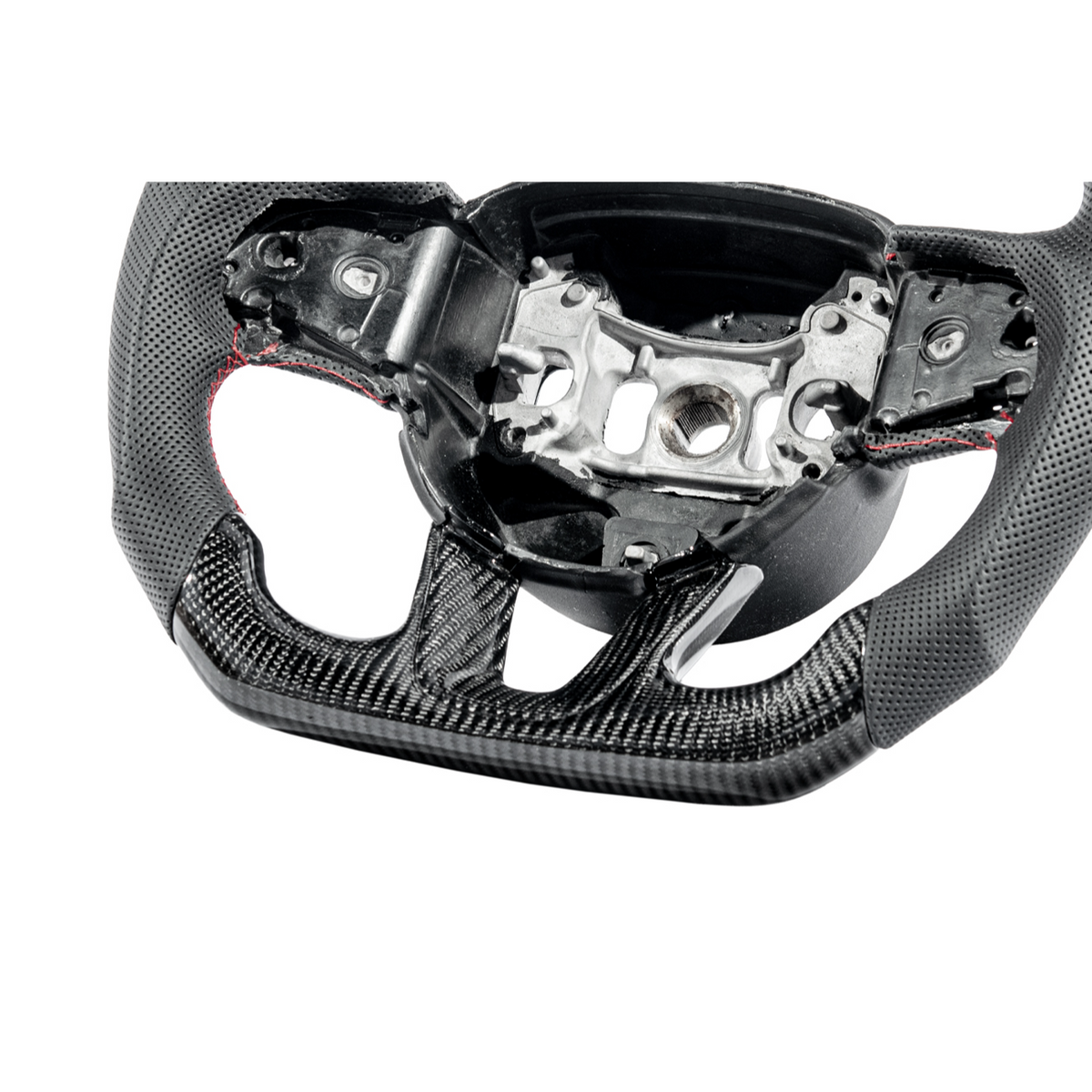 2015-Up Durango Carbon Fiber Peforated Leather Steering Wheel image 12