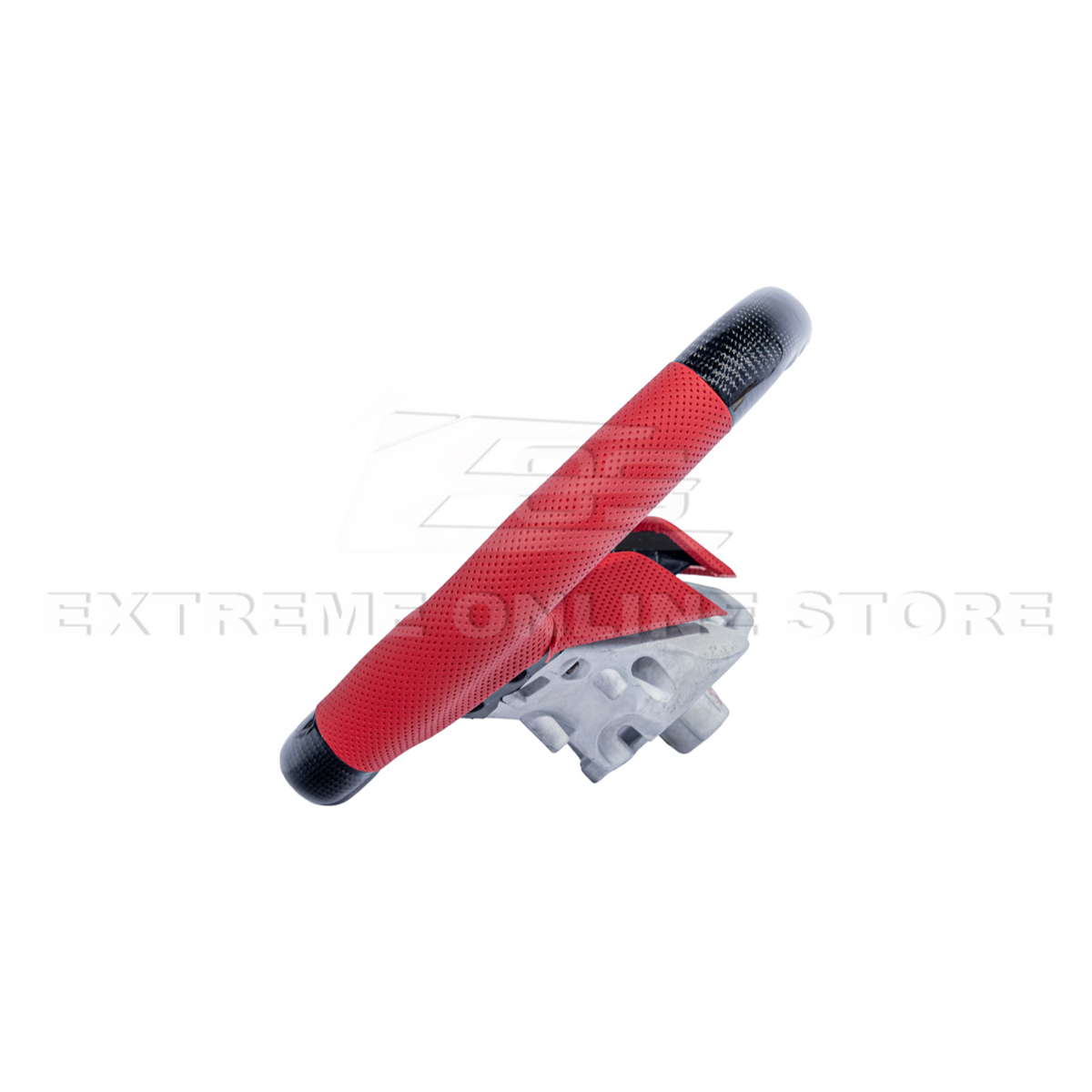 Corvette C8 CARBON FIBER Red Perforated Leather Stripe Steering Wheel image 7