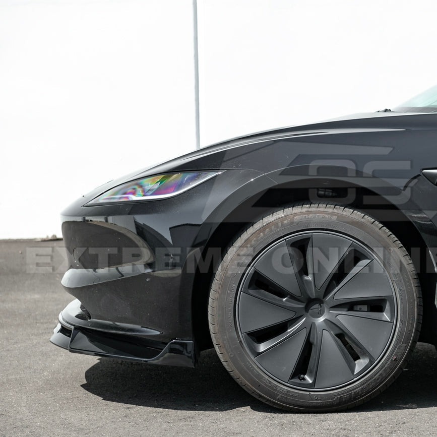 2024-Up Tesla Model 3 Performance Style Front Bumper Lip Splitter image 7