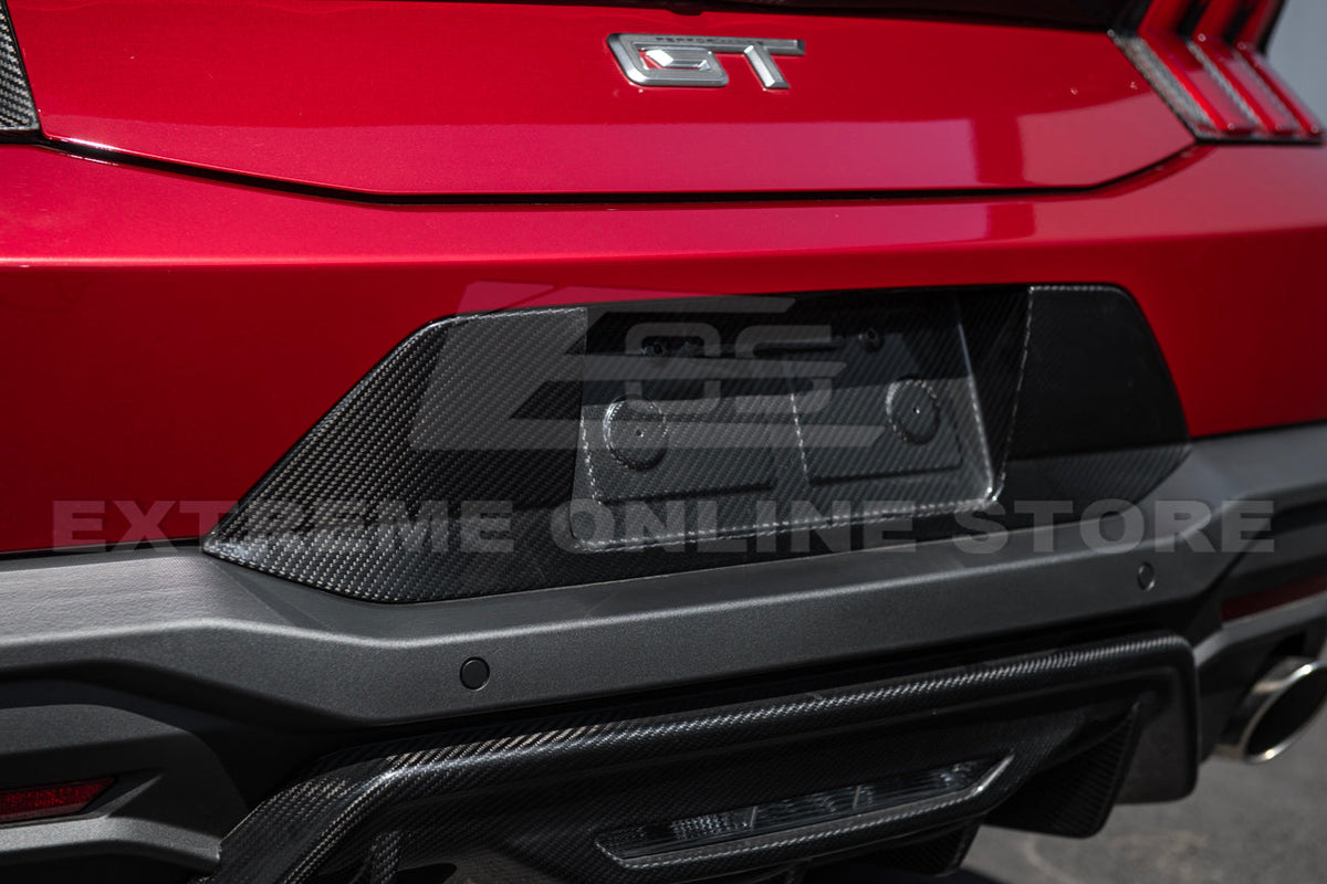 2024+ Ford Mustang DRY CARBON FIBER License Plate Backing image 7