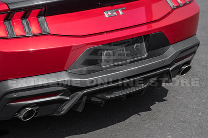 2024+ Ford Mustang Rear Finned Dry Carbon Fiber Bumper Diffuser image 6