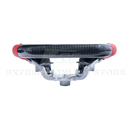 Corvette C8 CARBON FIBER Red Perforated Leather Stripe Steering Wheel image 16